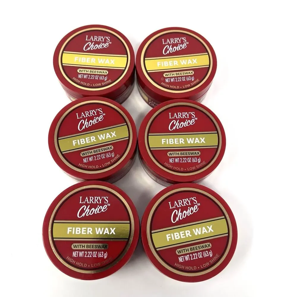 Lot Of 6 - Fiber Wax W/Beeswax High Hold Low Shine 2.22 0z NEW Larry’s Choice